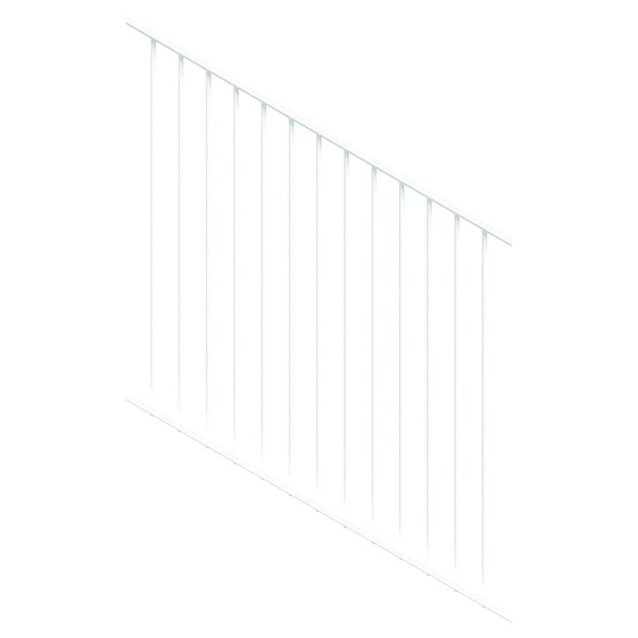 ProtectorAl 350-1200W x 1200H Pearl White Flat Top Pool Fence Panel Raked 16-30º