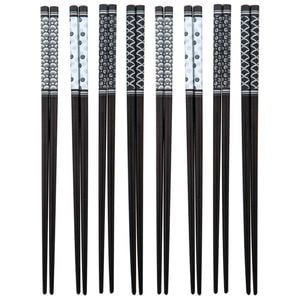 Davis & Waddell Bamboo Chopsticks Set - 8 Pairs - Black/white