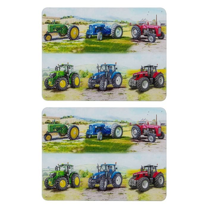 2PK Ashdene Tractors Then/Now Surface Protector Placemat 30x40cm - White