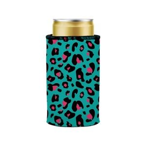 Stubbyz Green Leopard Pattern Stubby Cooler Slim