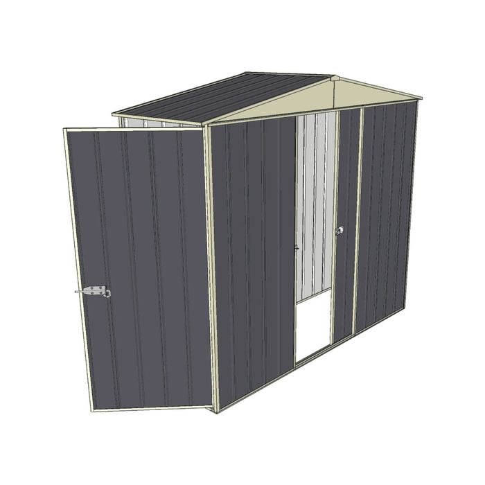 Build-a-Shed 2.3 x 0.8 x 2.3m Front Gable Dual Door Narrow Shed - Grey