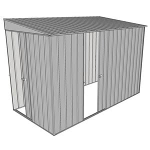 Build-a-Shed 1.5 x 3 x 2m Sliding Door Tunnel Shed with Side Door - Zinc