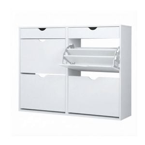 Oikiture Shoe Rack Shoe Storage Cabinet Cupboard Organiser Shelf 36 Pairs White