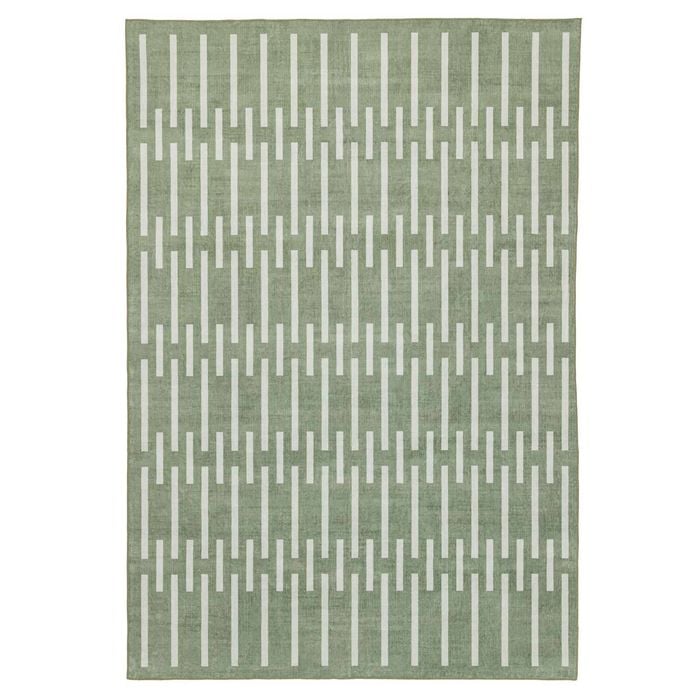 Loopsie-220cm X 150cm-gerritsen Green Printed Washable Rug