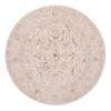 Loopsie-240cm X 240cm-mabay Beige Floral Medallion Washable Round Rug