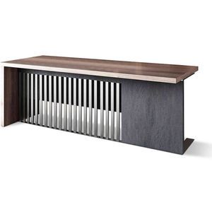 Modern Furniture AFTAN Executive Desk Right Panel 180cm - Warm Oak & Black