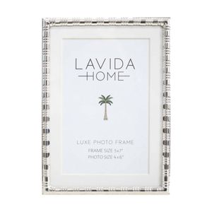 LVD Deluxe Silver Plated Iron 5x7 Photo Frame Home Decor 19x14x1.5cm