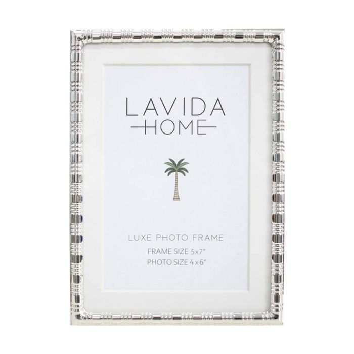 LVD Deluxe Silver Plated Iron 5x7 Photo Frame Home Decor 19x14x1.5cm