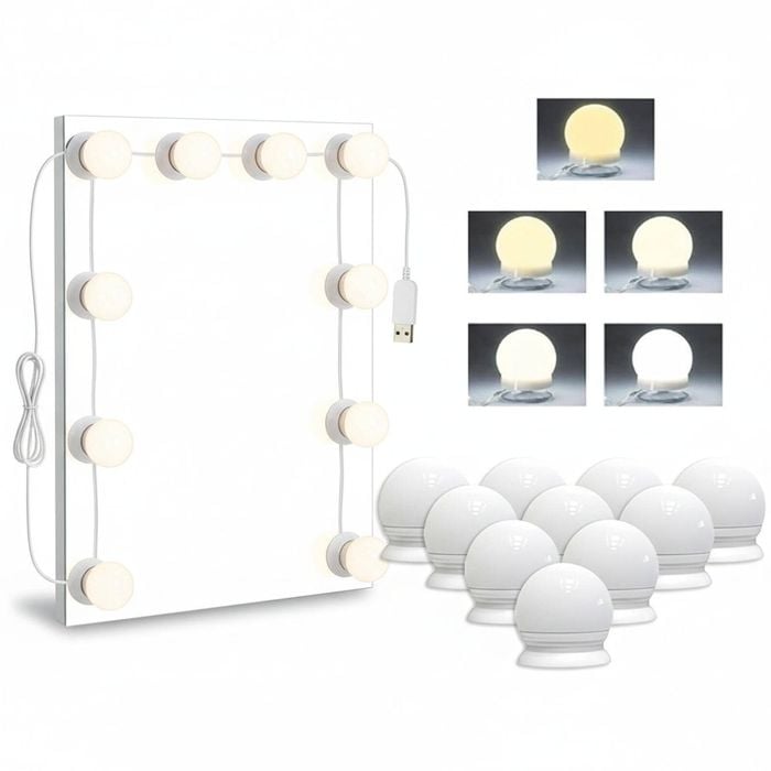 Vanity Mirror Lights 5m USB Cable Hollywood 5 Lights Modes 10 Dimmable Bulbs LED