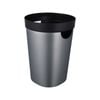 Ezy Storage 10L Silver Black Round Waste Bin - Black