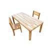 Acacia Rectangular Table 120 cm long  & 2 solid kinder  Chairs