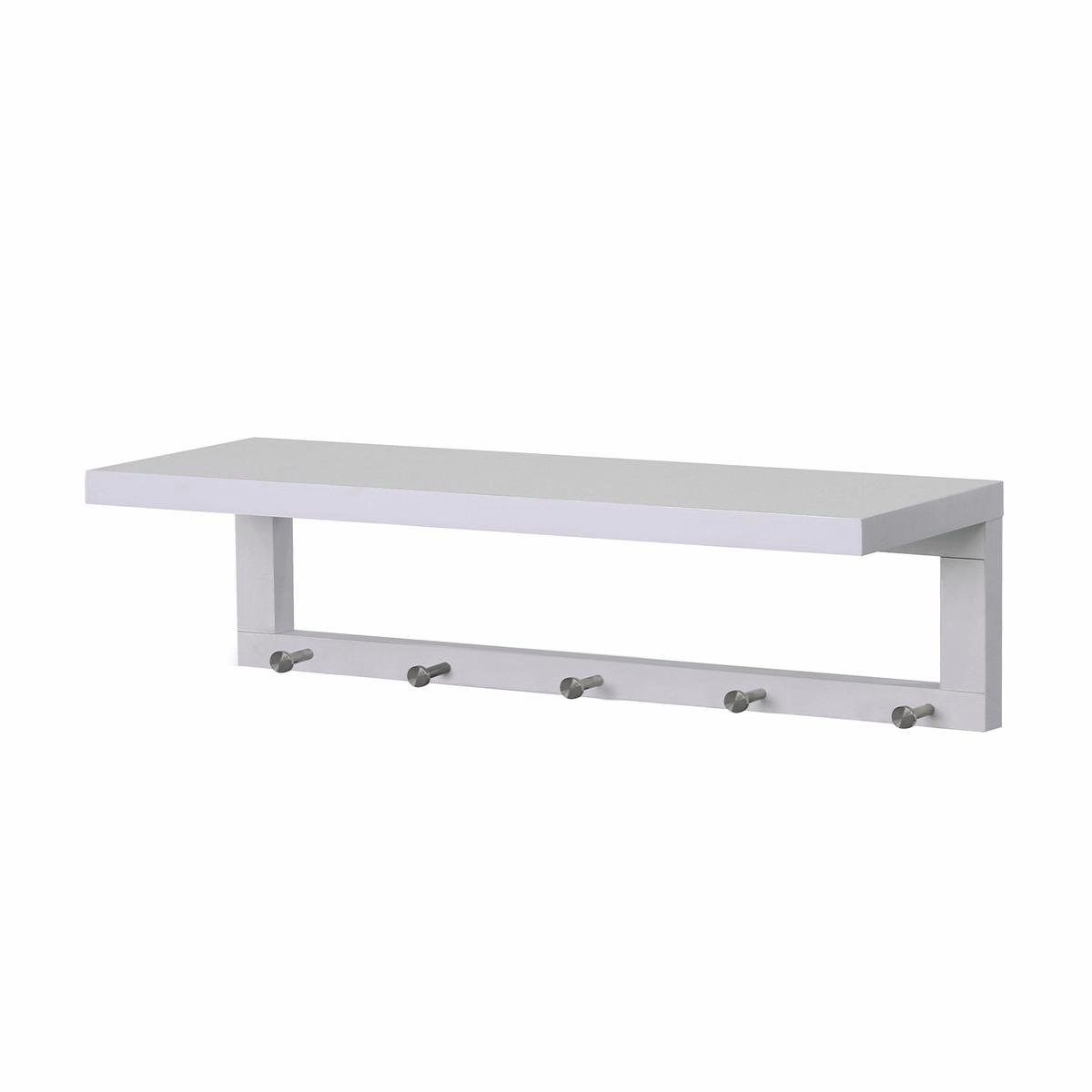 Flexi Storage 760 x 200 x 210mm White Coat Shelf with Hooks White Bunnings Australia