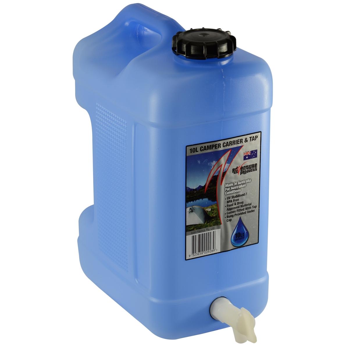 AdVenture Products 10L Blue Tint Camper Carrier With Tap - Bunnings ...