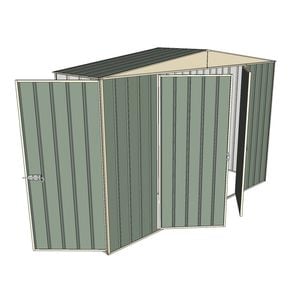 Build-a-Shed 3.0 x 0.8 x 2.3m Gable Single Hinged Side Door Shed - Green
