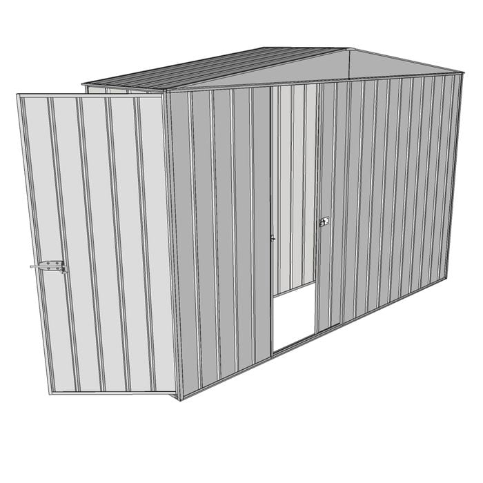 Build-a-Shed 3.0 x 0.8 x 2.3m Gable Single Hinged Side Door Shed - Zinc