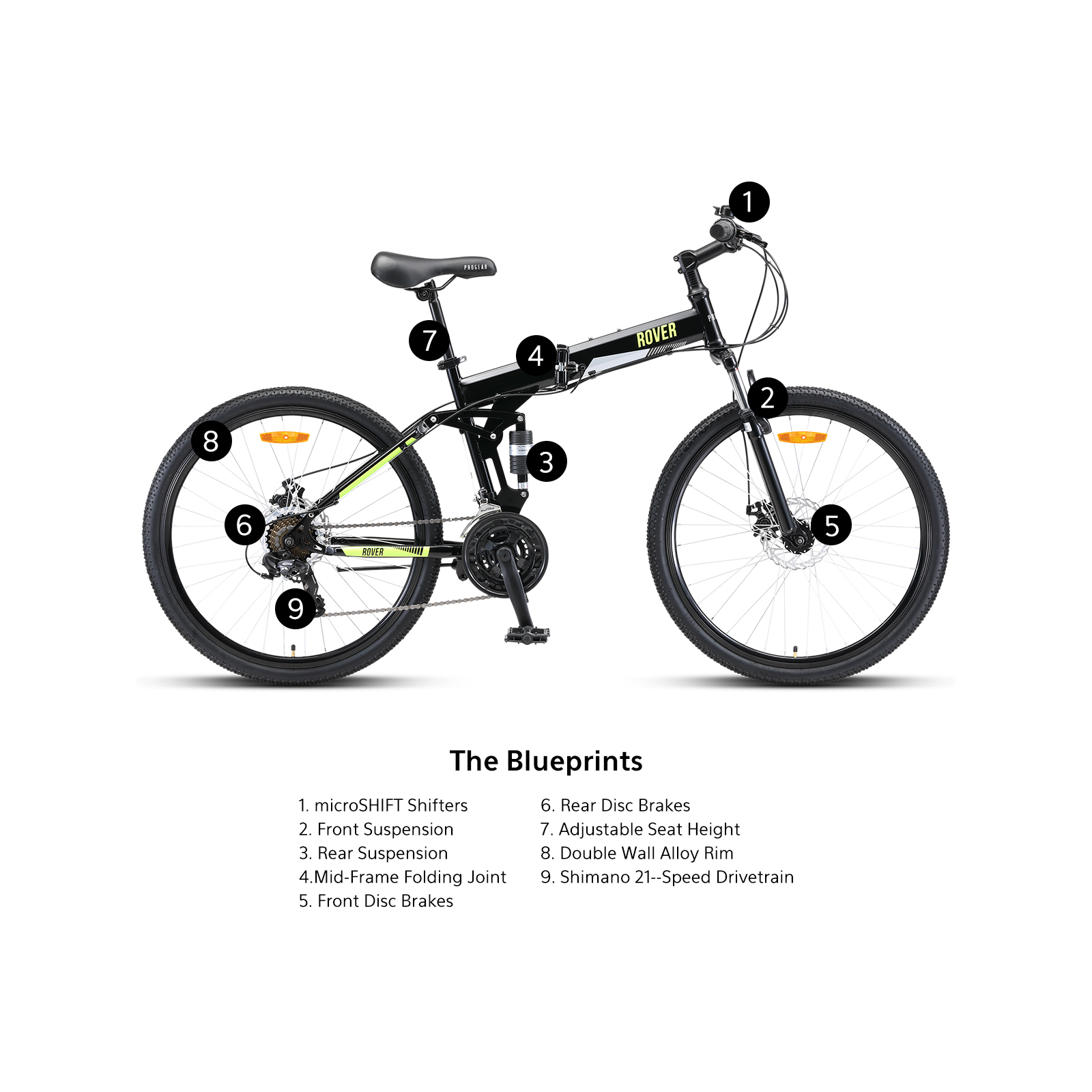 Progear ROVER 26 Folding Bike MTB in Black