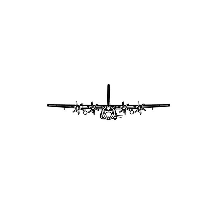 Ignite Laser Lockheed AC-130J Ghostrider - Gunship Aircraft Silhouette Metal Wall Art Rustic Metal 47 inch - 120 cm