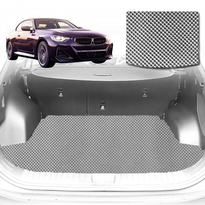 6D Diamond Car Boot Mat for BMW 2 Series Coupe (G42)2022-Current-Cargo Mat-Grey-Outback GT