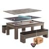 TOPONE ALEX 3-IN-1 Pool Table/Billiard Table/Table Tennis Table/Dinning Table/Table Bench 7FT