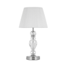 Telbix Cadiz Modern Table Desk Lamp Light Metal Glass Fabric Chrome White Gloss