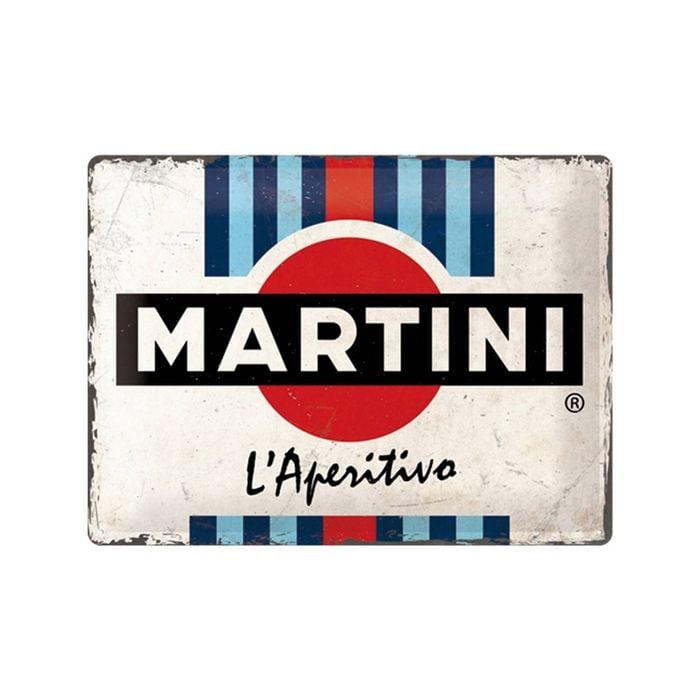 Nostalgic-art Martini L'aperitivo Racing Stripes 30x40cm Large Tin Sign Plaque