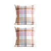 2PK Renee Taylor Textured Cotton Reversible European Pillowcase Miranda Check