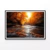 Orange autumn on The River  Print 100% Australian Made 90x60cm  (Poster)