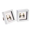 Nicola Spring 2 Piece 4 X 4 3d Shadow Box Photo Frame Set - Craft Display Picture Frame With 2 X 2 Mount - White