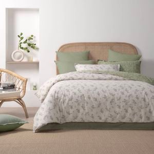 Dreamaker Adelle 100% Cotton Reversible Quilt Cover Set King Bed