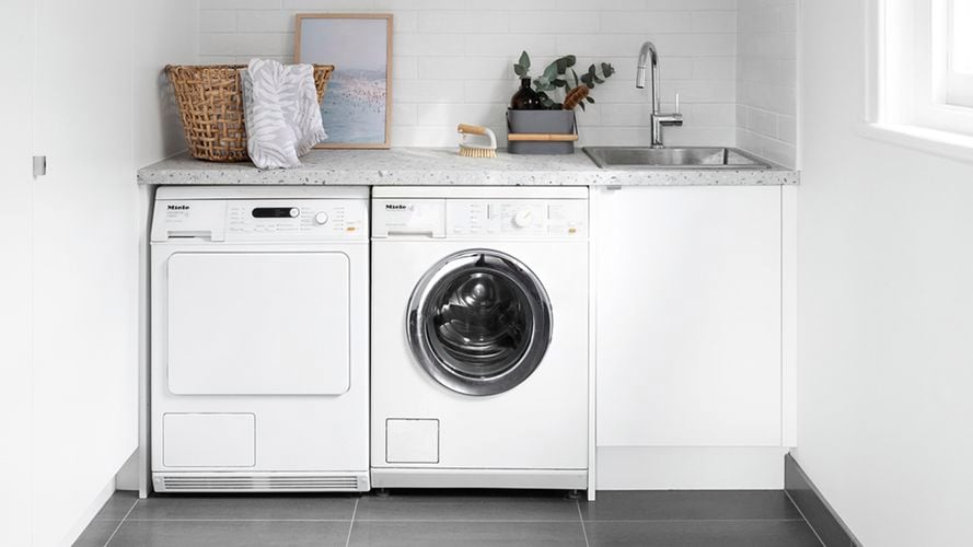 washing machine with cabinets