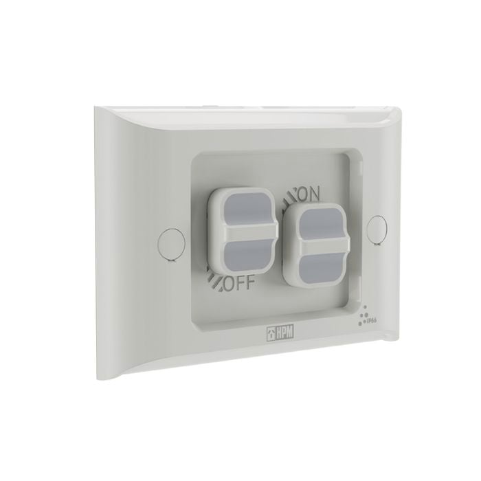 HPM 16A Aqua 2 Gang Flush Mount Switch