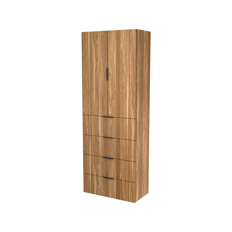 Lugna 2048 x 750 x 380mm Cove 3 Shelf 4 Drawers Double Door Storage Cabinet