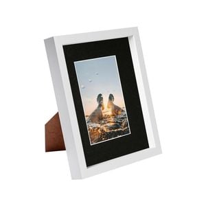 Nicola Spring 8" x 10" White 3D Box Photo Frame - 4" x 6" Mount