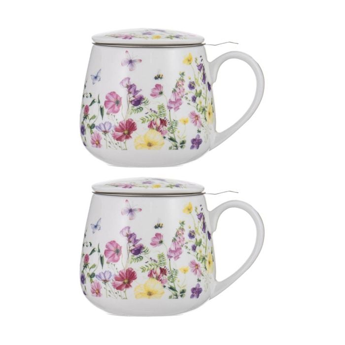 2x 3pc Ashdene Garden Soiree Tea Infuser Bone China Set Floral Design