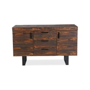 Rustica 150cm Buffet Table Cabinet Solid Pine Wood 3 Drawer 2 Door Black