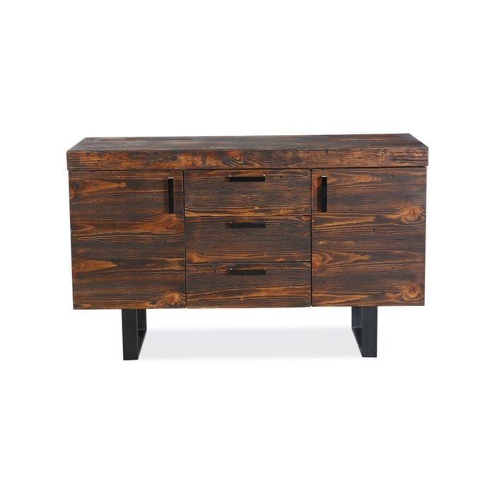 Rustica 150cm Buffet Table Cabinet Solid Pine Wood 3 Drawer 2 Door Black
