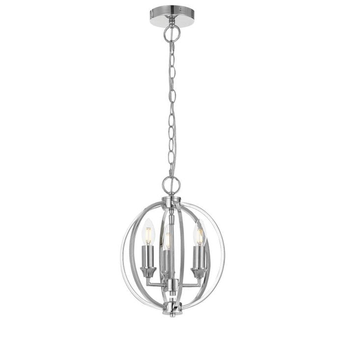 Telbix Kendall Modern Pendant Hanging Lamp Light Metal Chrome Gloss