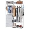 Advwin Portable Closet Wardrobe Adjust Closet Racks w/2 Hang Rods & 5 Drawers