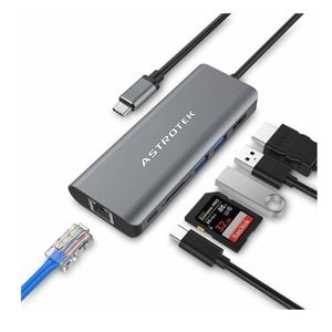 Astrotek Usb-c Dock 6-in-1 Multiport Hub/docking Station With 60w Power 1xhdmi 4k Glan 2xusb3.0 Card Reader