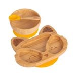 Tiny Dining 3pc Bamboo Fox Baby Feeding Set with Suction Cup