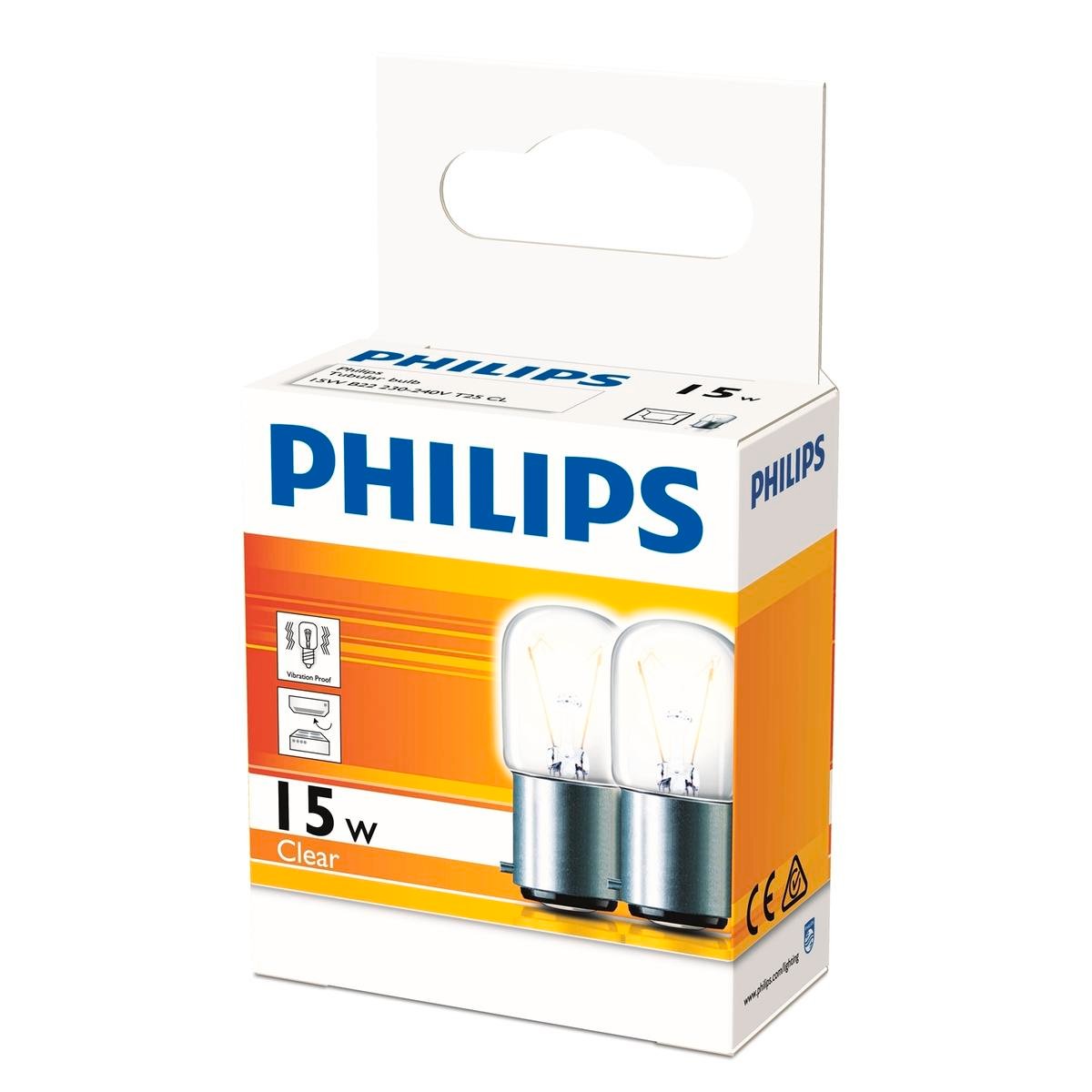 Philips T25 B22 Halogen 90Lm Clear 15W Appliance Globe 2 Pack Bunnings Australia
