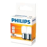 Philips T25 B22 Halogen 90Lm Clear 15W Appliance Globe - 2 Pack