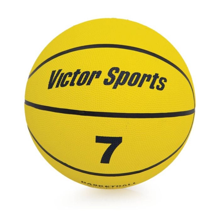 Victor Sports Heavy Duty Durable Rubber Basketball Yellow Size 7