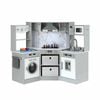 Keezi 112cm Wooden Pretend Kitchen Playset Kids Toy Sink Stove Grey