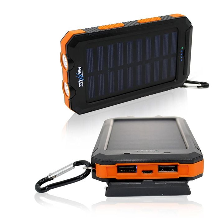 Maxxlee 10000mAh Solar Power Bank ORANGE