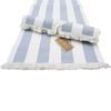 LVD Stonewashed Chambray Cotton Table Runner 40x180cm Blue Stripes
