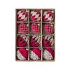 Catzon 12 Pcs Velvet Christmas Balls 6CM with Rhinestone for Holiday Party Decor-Wine Red
