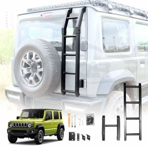 Rear Ladder for Suzuki Jimny XL 5-Door 2023-Onwards Protective Frame Tailgate Rack Aluminum Black