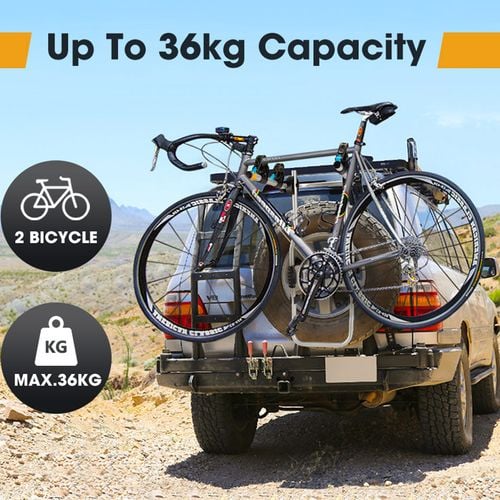 2 Bike Spare Tire Rack Bicycle Bike Rack Rear Car Foldable - Bunnings ...