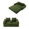Ufurniture 160cm Convertible 2 Seater Sofa Bed W/ 2 Pillow Side Pocket Cupholder No Assembly Corduroy Loveseat Sofa Green